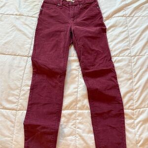 Madewell size 24 Maroon almost velvet pants / jeans